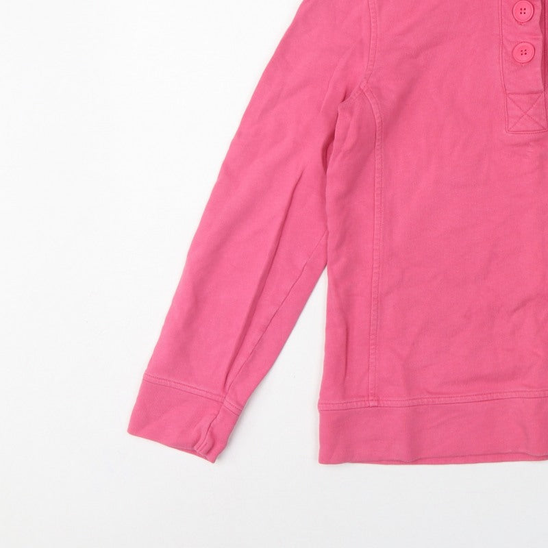 Maine New England Women Pink Size 10 Henley Button High Neck Sweatshirt