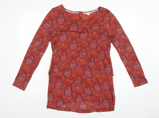 White Stuff Women’s Red Floral Tunic Blouse UK 10 Long Sleeve