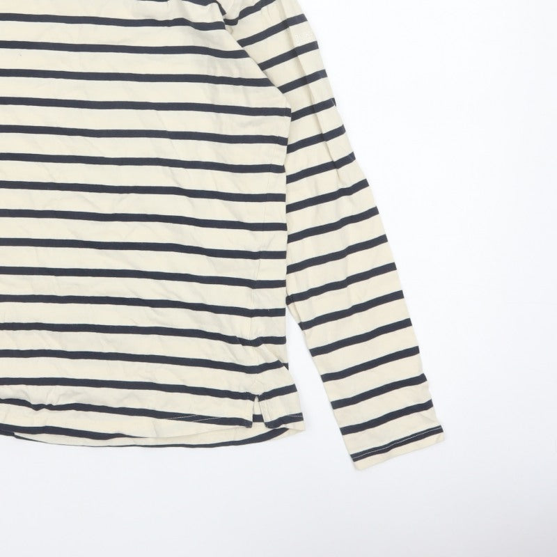 Regatta Women Ivory Navy Striped Boat Neck Long Sleeve Jersey Top UK 14