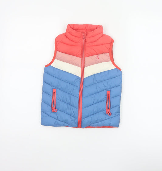 Back view of Joules girls’ multicoloured 5 years quilted padded showerproof gilet