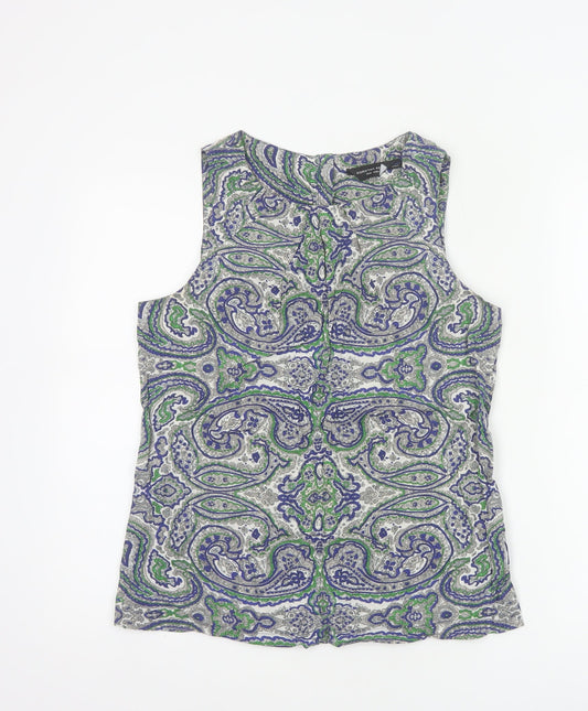 Dorothy Perkins Women Multicoloured Paisley Sleeveless Blouse UK 12