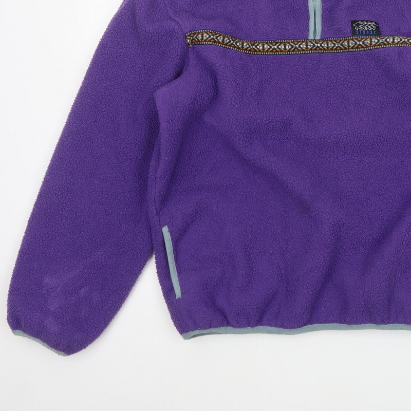 Additional view of Stussy unisex purple s 1/4 zip fleece pullover sweatshirt