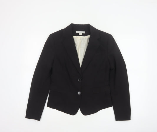 H&M Women’s Black UK 10 Tailored 2 Button Lined Blazer Jacket