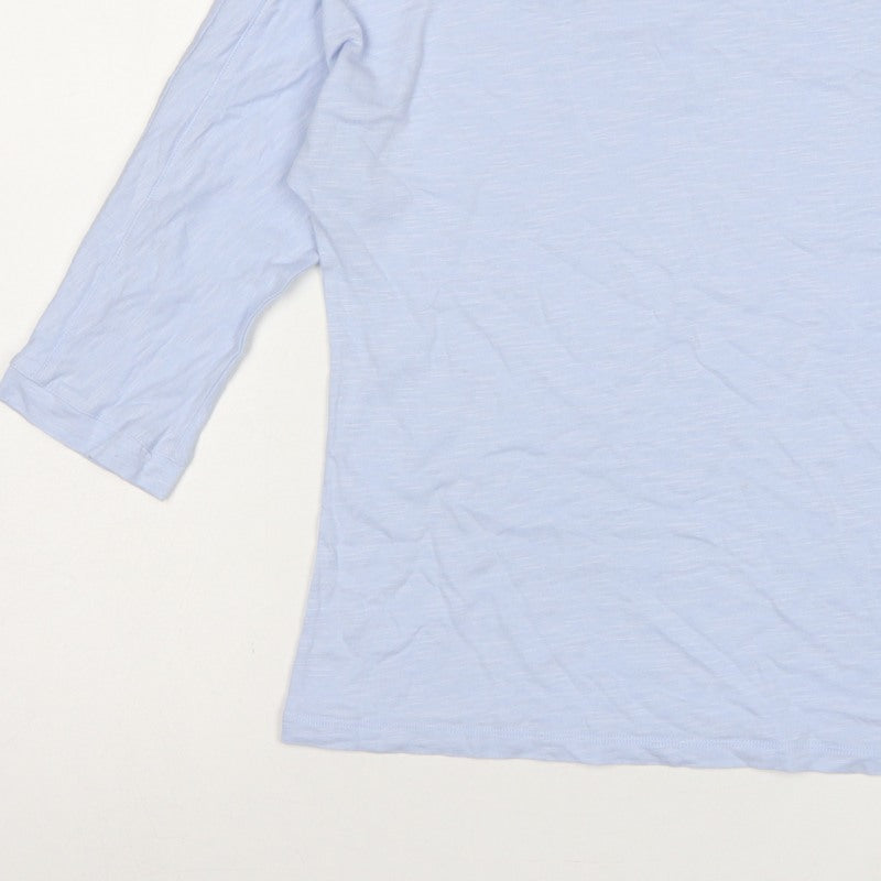 Phase Eight Women Blue UK 12 Modal Cotton Raglan 3/4 Sleeve T-Shirt