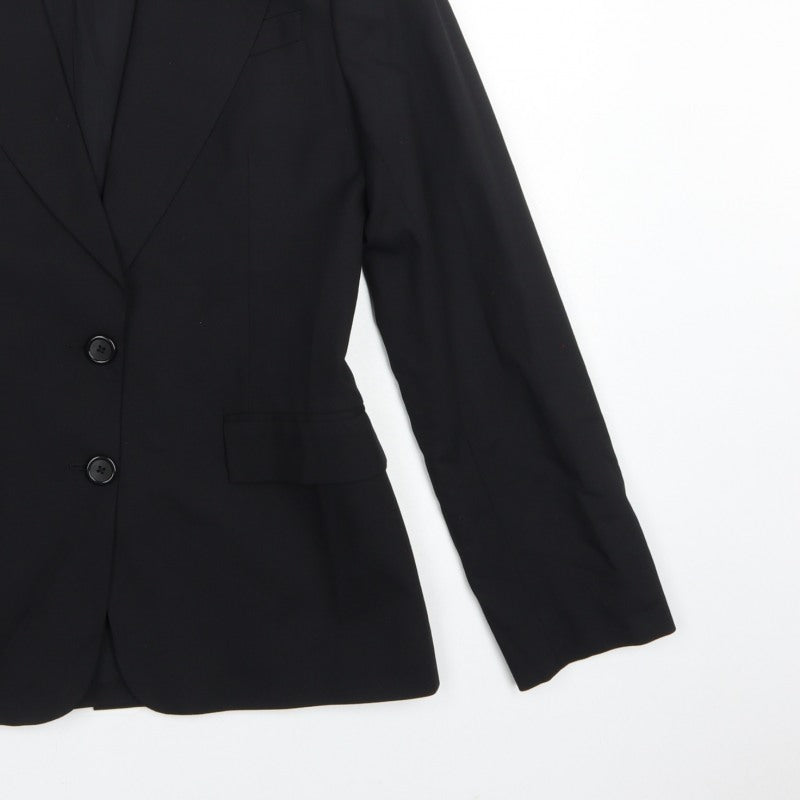 Club Monaco Women’s Black Size 8 Wool Blend Tailored Blazer Jacket