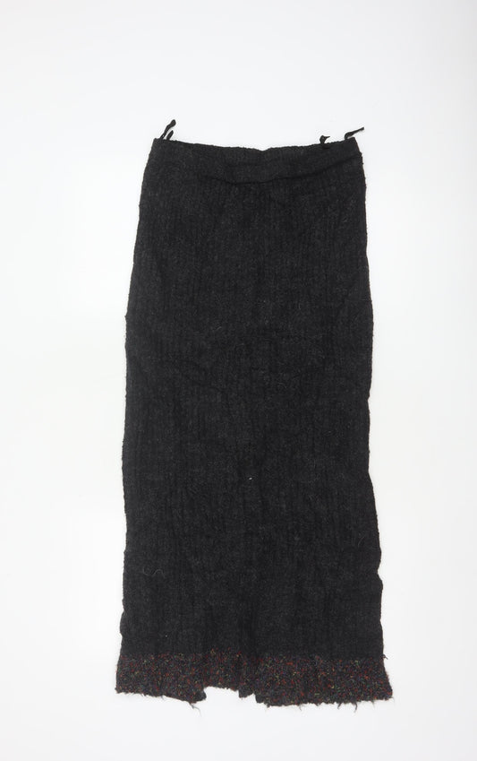 Casamia Women’s Black One Size Long Knit Pencil Skirt Drawstring