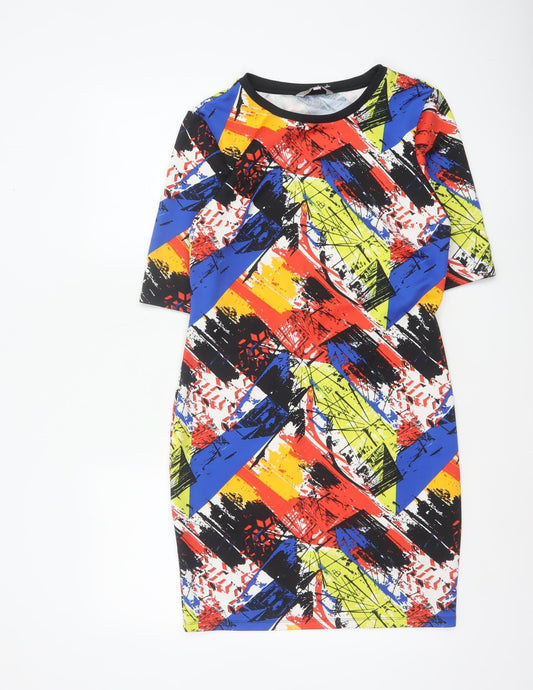 Marks and Spencer Women Multicoloured UK 10 Bodycon Geometric Dress