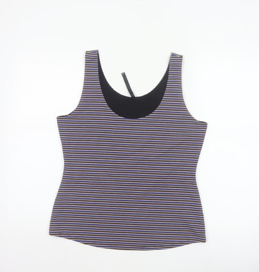 Karen Millen Women Multicoloured UK 14 Striped Stretch Camisole Top