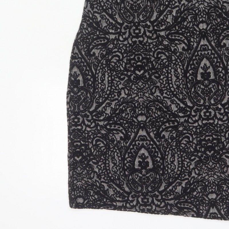 Clook Women’s Black Paisley Bodycon Sleeveless Dress UK 14