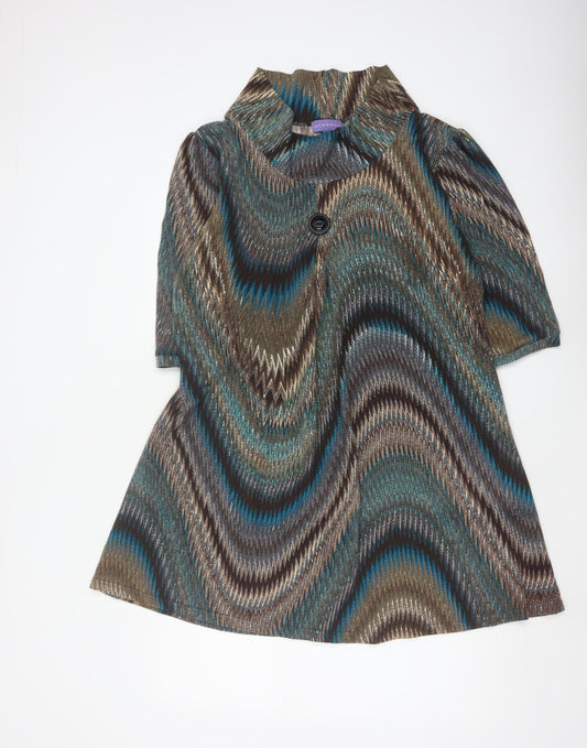 Autonomy Women Multicoloured UK 18 Geometric Jacket Dress 3/4 Sleeve