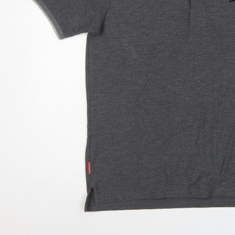 Slazenger Men's Grey L Short Sleeve Cotton Blend Logo Polo Shirt