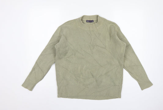 Marks and Spencer Women’s Green S Geometric Knit Crew Neck Jumper