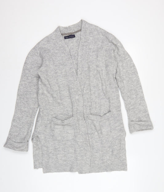 Marks and Spencer Women Grey S Open Cable-Knit Cardigan