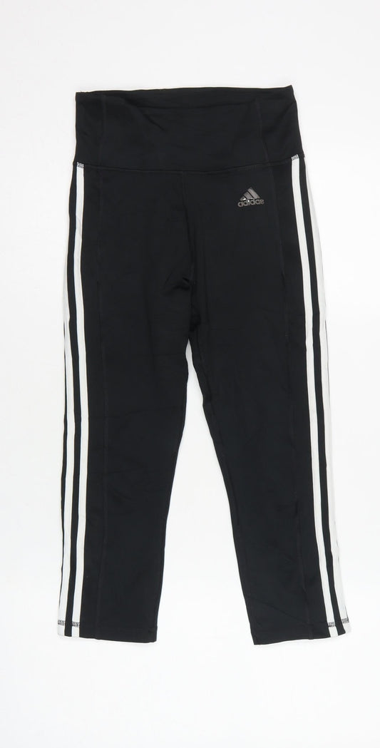 Adidas Women Black XS AEROREADY Side Stripe Skinny Leggings