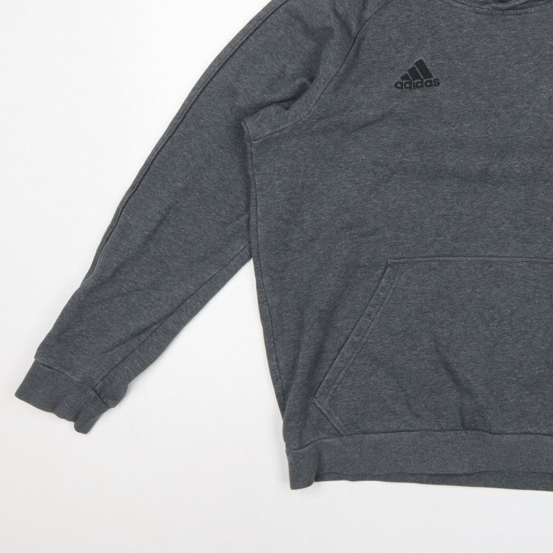 adidas Men’s Grey M Pullover Hoodie Logo Fleece Sports