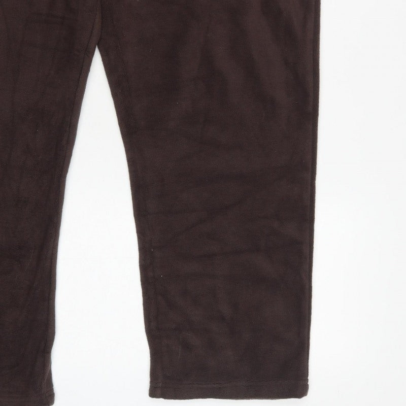Damart Women’s Brown XL UK 22/24 Fleece Drawstring Jogger Trousers