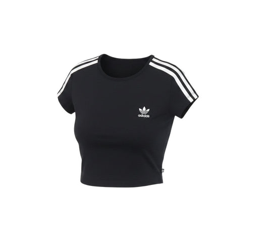 Additional view of Adidas women’s black 2xs cropped slim fit activewear t-shirt