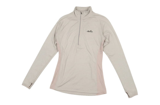 Additional view of Ellesse women’s beige long sleeve 1/4 zip activewear top, size L