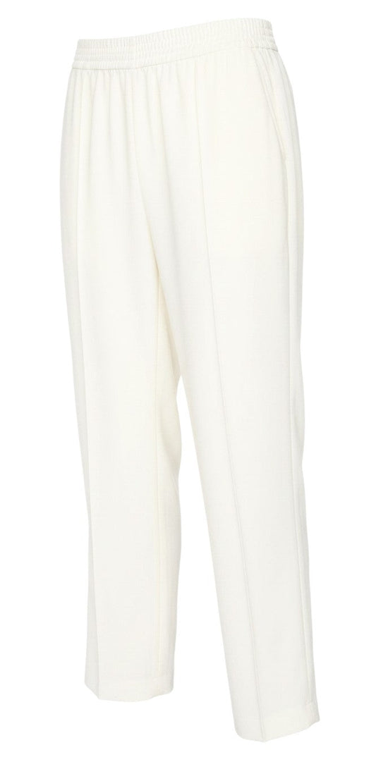 Prewornwholesale Marks and Spencer ivory crepe jogger trousers with an elasticated waistband and tapered leg fit.