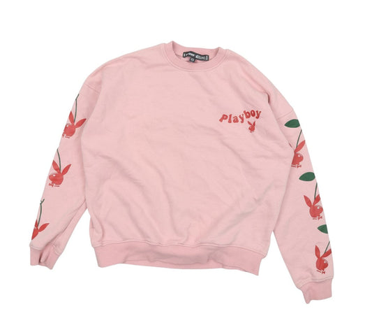 Additional view of Playboy x Missguided Pink Crew Neck Sweatshirt UK 6 Women's Cotton Blend