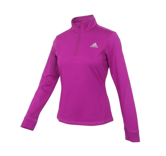 Additional view of adidas Teens Purple Long Sleeve 1/4 Zip Running Top, size L
