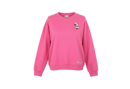 Disney Women XS Pink Minnie Mouse Pullover Sweatshirt
