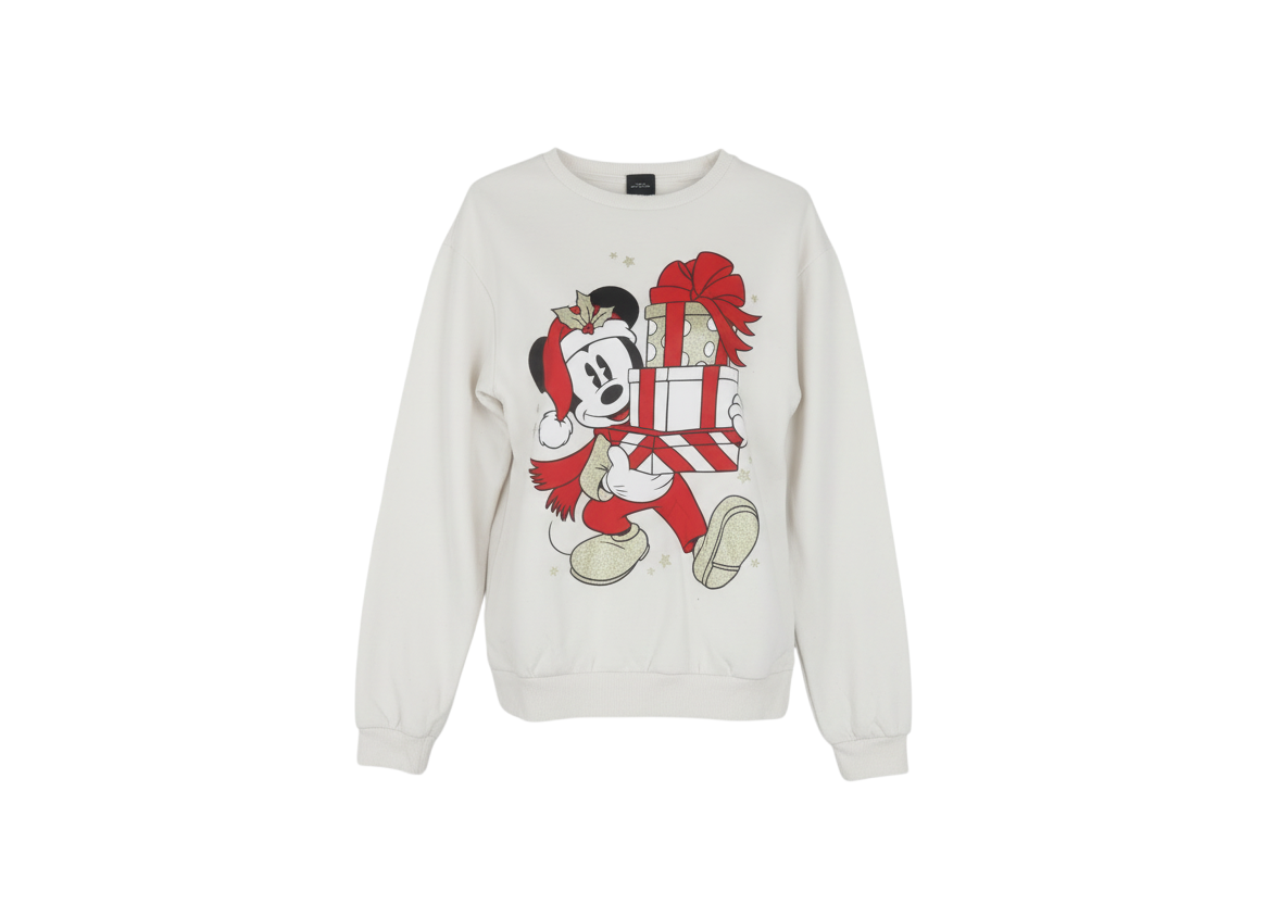 Disney at Primark Girls Beige Mickey Mouse Christmas Sweatshirt 14-15 Years