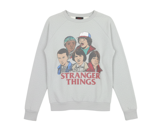 Stranger Mens Things Grey XS Pullover Sweatshirt Graphic Print