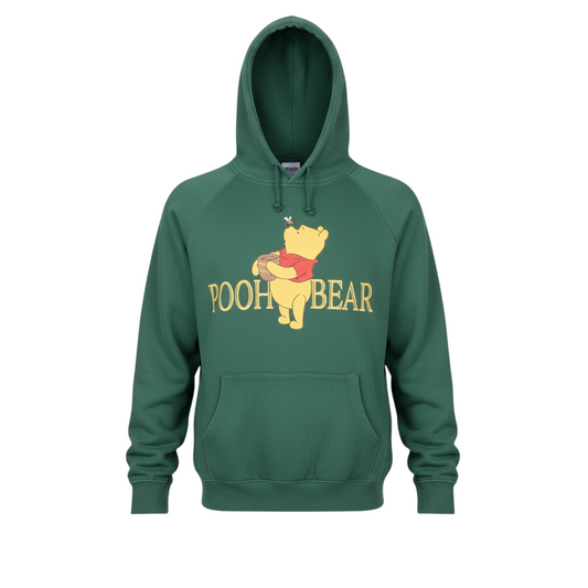 Disney Womens Green Winnie the Pooh Pullover Hoodie Size Small