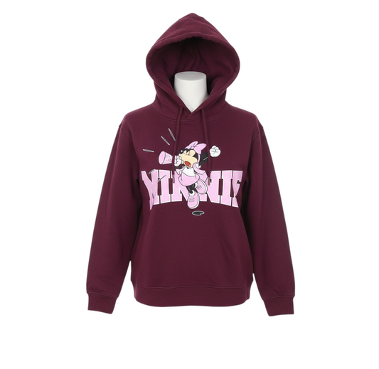 Disney Women’s Burgundy Minnie Mouse Pullover Hoodie Size 10/12