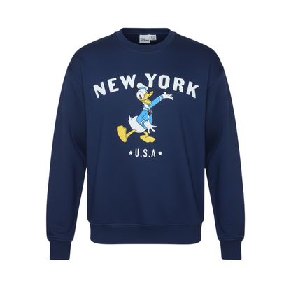 Disney Womens Navy Blue Donald Duck New York Sweatshirt UK 12/14 M
