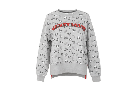 Disney Women’s Grey Mickey Mouse Graphic Pullover Sweatshirt M