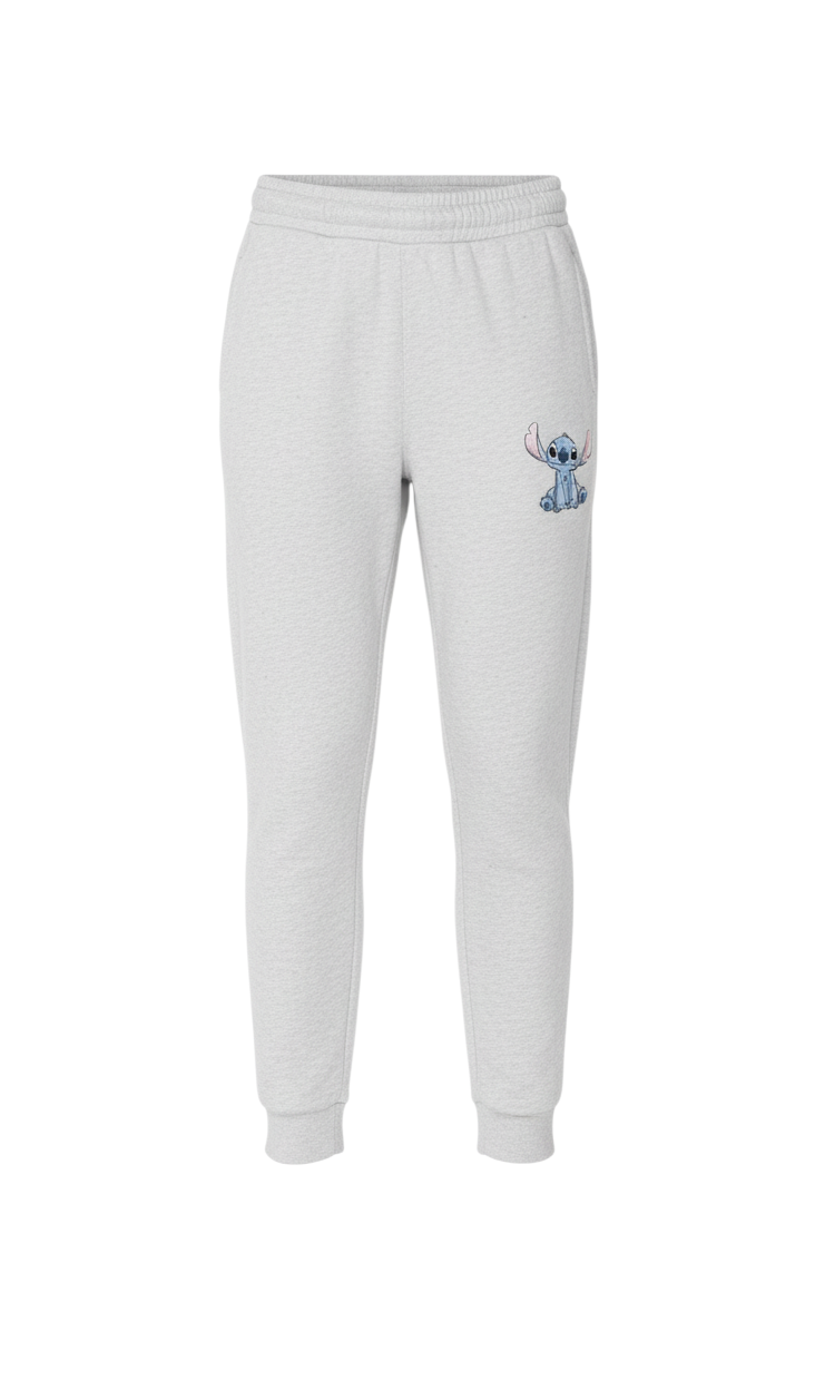 Disney Womens Grey XS Jogger Sweatpants with Stitch Embroidery