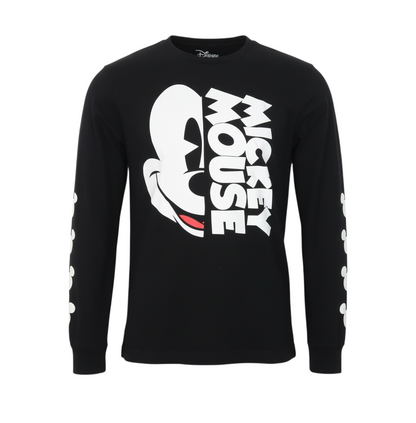 Disney Mickey Mouse Black Long Sleeve Crew Neck T-Shirt Women’s Small