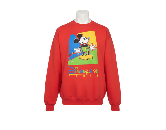 Disney Fashions Womens Red Mickey Mouse Disneyland Paris Pullover Sweatshirt S/M