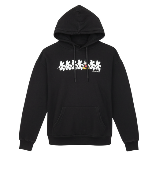 Disney Women Black 2XS Pullover Hoodie Mickey Mouse Graphic Cotton