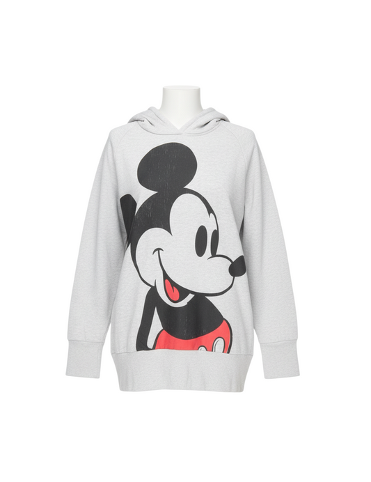 Disney Women's Grey Mickey Mouse Hooded Pullover Sweatshirt XL