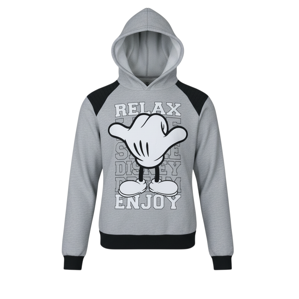 Disneyland Paris Boys Grey Mickey Hoodie 14 Years Pullover Cotton Blend