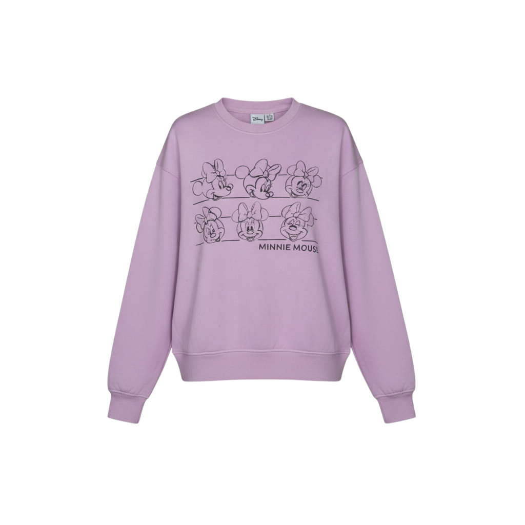 Disney Women Pink Minnie Mouse Graphic Crew Neck Sweatshirt XS