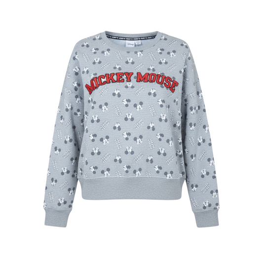 Disney Women Grey Mickey Mouse Pullover Sweatshirt Size S 10/12