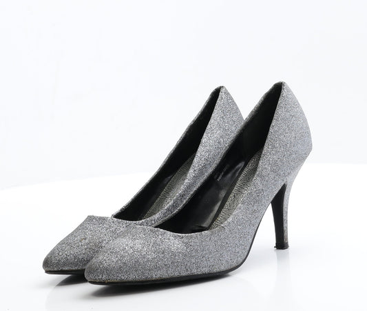 George Womens Silver  Polyester Court Heel 6.5 EUR 40