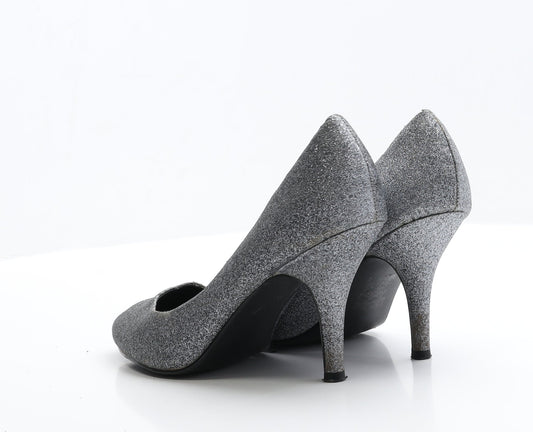 George Womens Silver  Polyester Court Heel 6.5 EUR 40