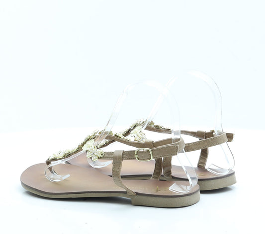 Primark Womens Brown  Polyester Slingback Sandal 5 38