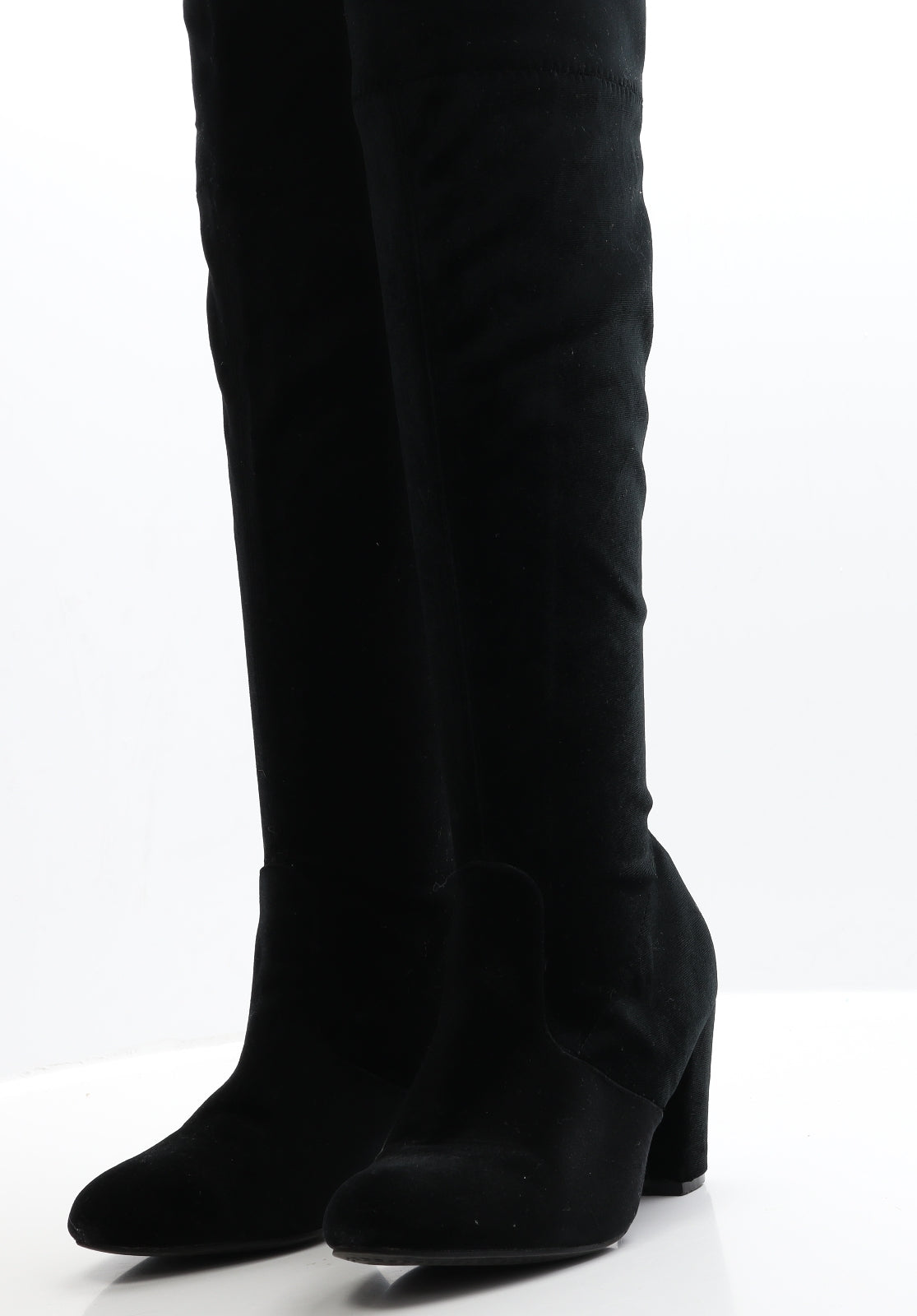 Preworn Womens Black  Faux Suede Slip On Boot 3 EUR 36
