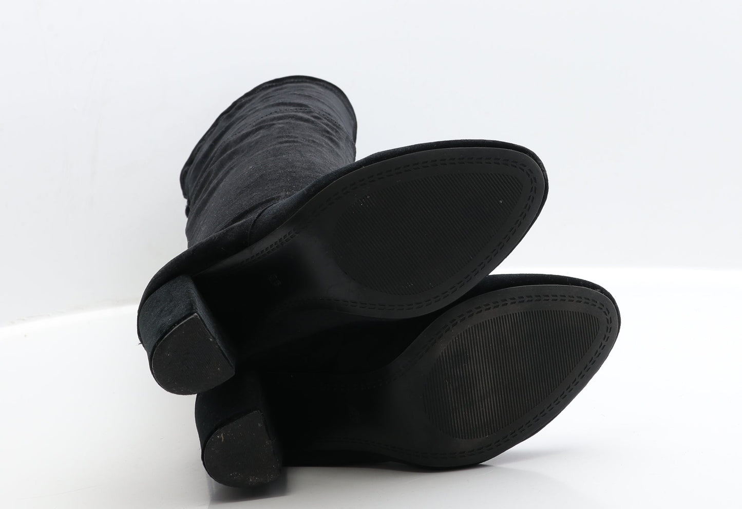 Preworn Womens Black  Faux Suede Slip On Boot 3 EUR 36