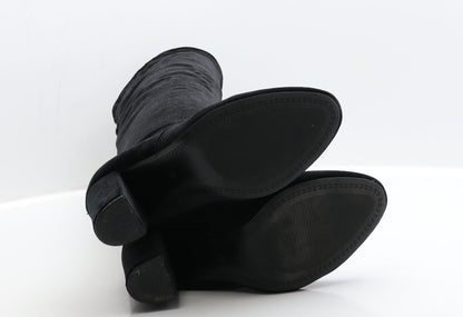 Preworn Womens Black  Faux Suede Slip On Boot 3 EUR 36