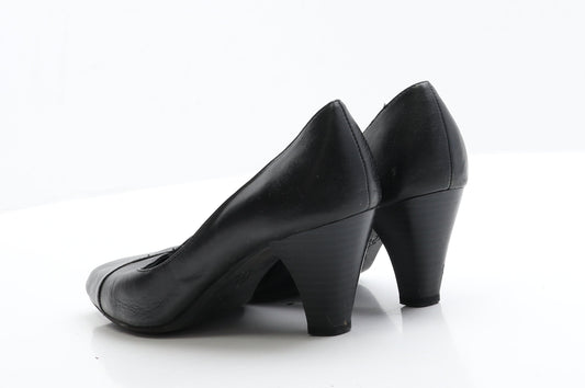 George Womens Black  Leather Court Heel 5 EUR 38