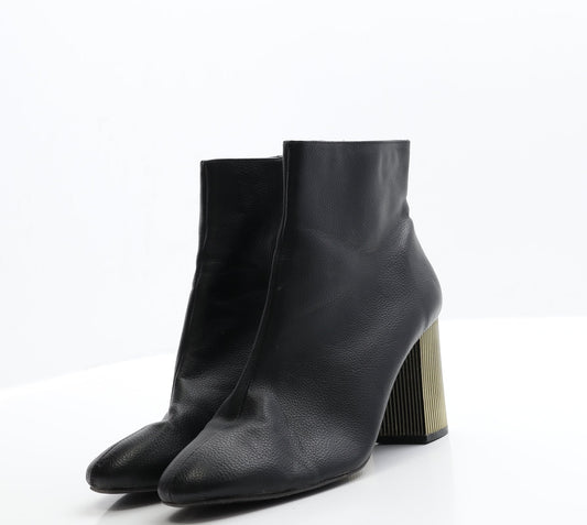 Primark Womens Black  Faux Leather Bootie Boot 7 EUR 40