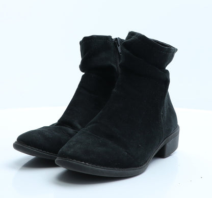 Preworn Womens Black  Polyester Bootie Boot 4