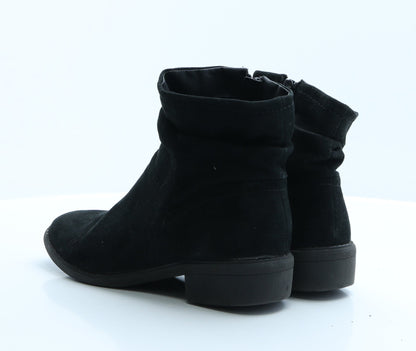 Preworn Womens Black  Polyester Bootie Boot 4